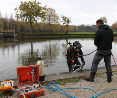 La vanne de vidange des étangs du château de Flers réparée