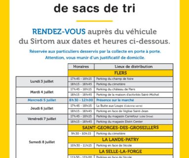 Distribution de sacs de tri