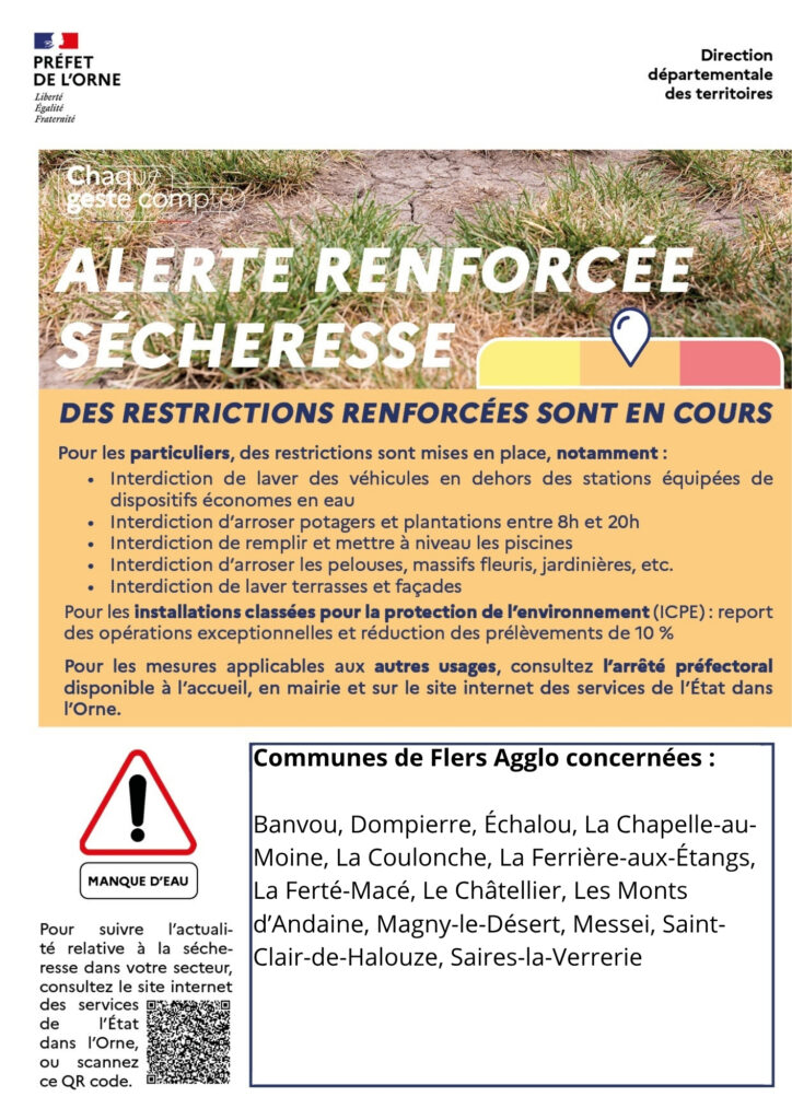 Alerte sécheresse renforcée