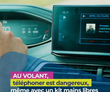 Au volant, téléphoner est dangereux, même avec un kit mains libres !